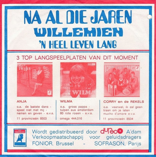 Willemien - Na Al Die Jaren Vinyl Singles Vinyl Zeer Goed / Hoesje Goed "VINYLSINGLES.NL"