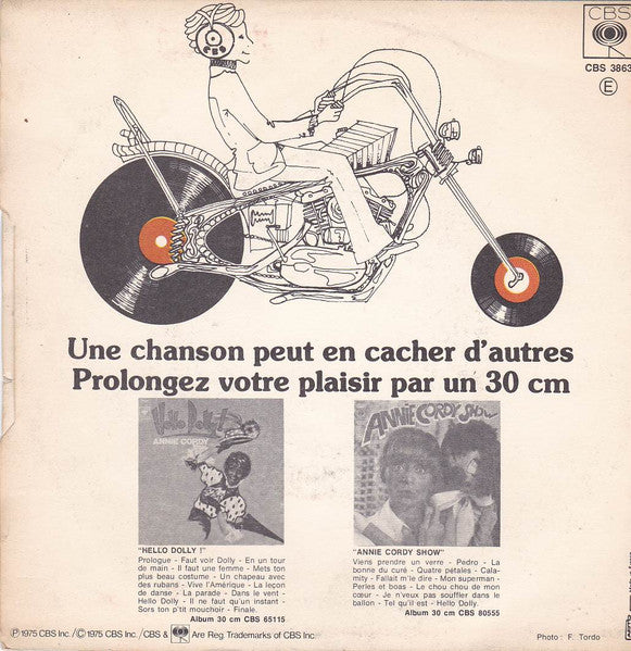 Annie Cordy - Jane La Tarzane Vinyl Singles Vinyl Very Good (VG) <br> Hoes Good Plus (G+)