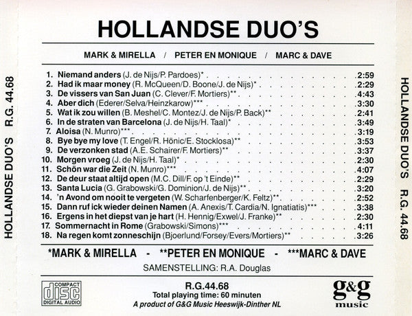 Various - Hollandse Duo's (CD) Compact Disc Goede Staat