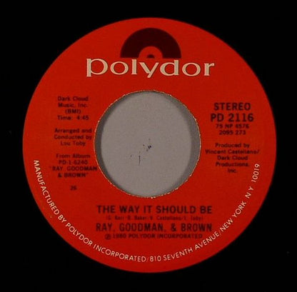 Ray, Goodman & Brown - My Prayer Vinyl Singles Vinyl Very Good (VG) <br> Hoes Generic