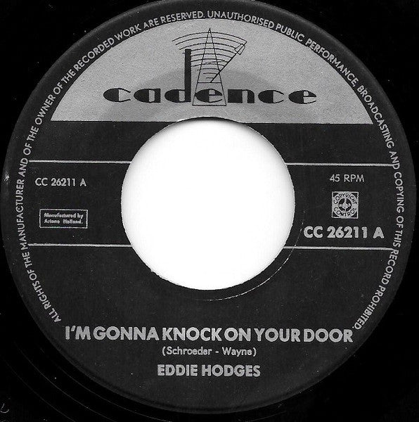 Eddie Hodges - I'm Gonna Knock On Your Door Vinyl Singles Vinyl Very Good (VG) <br> Hoes Generic