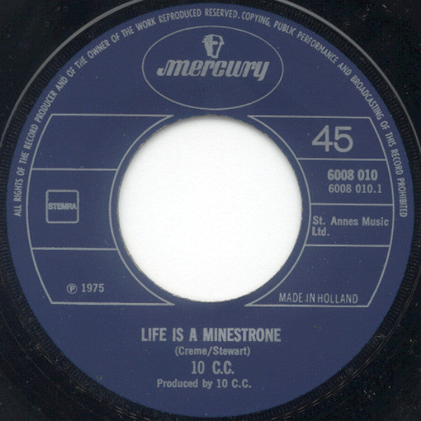 10cc - Life Is A Minestrone 34063 Vinyl Singles Goede Staat