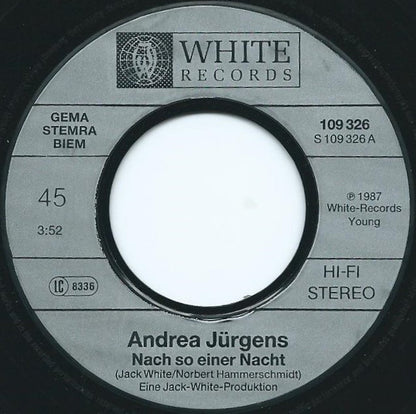Andrea Jürgens - 10 Jahre Andrea Jürgens - Nach So Einer Nacht... Vinyl Singles Vinyl Zeer Goed / Hoesje Generic "VINYLSINGLES.NL"