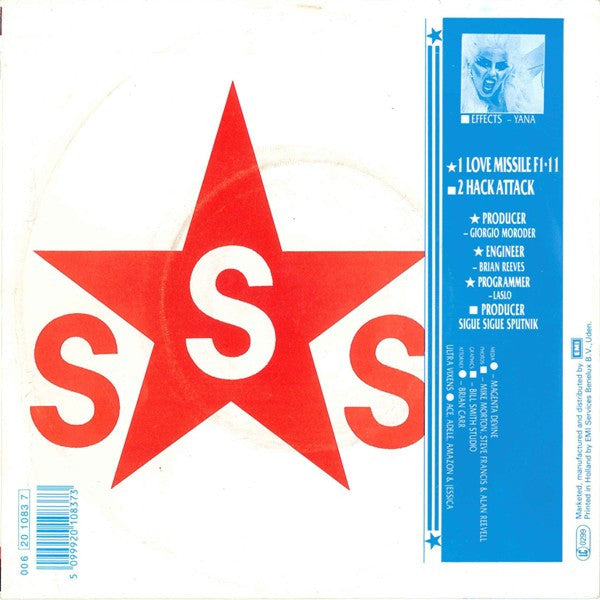 Sigue Sigue Sputnik - Love Missile F*-** Vinyl Singles Vinyl Very Good (VG) <br> Hoes Good Plus (G+)