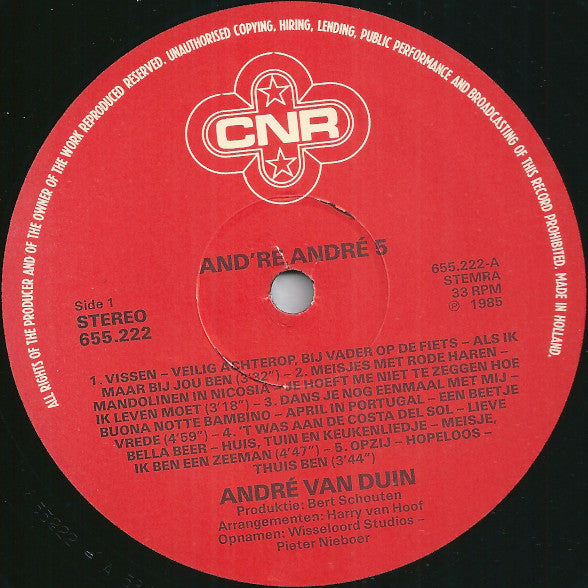 André van Duin - And're André 5 - Onvergetelijke Liedjes (LP)