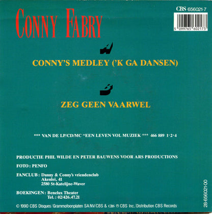 Conny Fabry - Conny's Medley ('k Ga Dansen) Vinyl Singles Vinyl Very Good (VG) <br> Hoes Good Plus (G+)