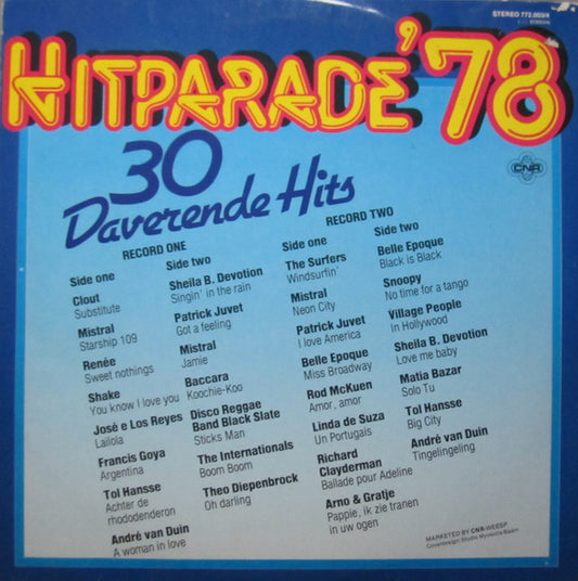 Various - Hitparade '78 (LP) Vinyl LP Dubbel Vinyl Zeer Goed / Hoesje Goed "VINYLSINGLES.NL"