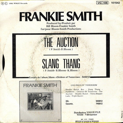 Frankie Smith - The Auction Vinyl Singles Vinyl Very Good (VG) <br> Hoes Good Plus (G+)