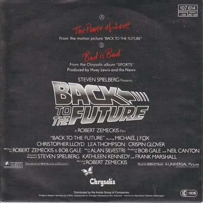 Huey Lewis & The News - The Power Of Love (Remix) (B-Keus) Vinyl Singles Vinyl Goed / Hoes Tekst