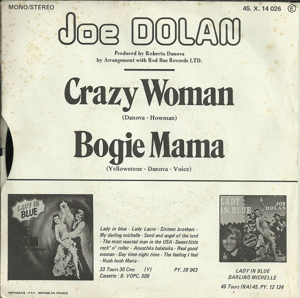 Joe Dolan - Crazy Woman 39313 Vinyl Singles Goede Staat