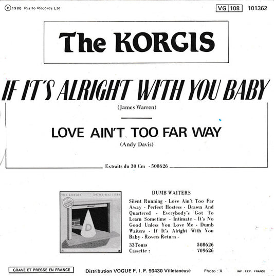 Korgis - If It's Alright With You Baby