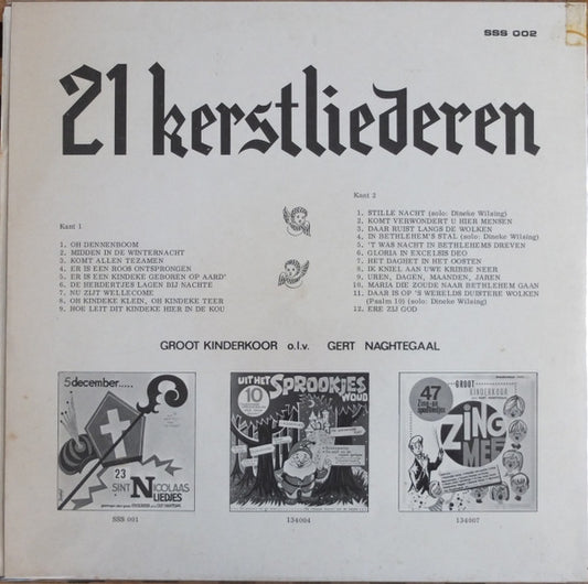 Groot Kinderkoor o.l.v. Gert Naghtegaal - 21 Kerst Liedjes (LP) Vinyl LP Vinyl Zeer Goed / Hoesje Goed "VINYLSINGLES.NL"