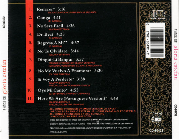 Gloria Estefan - Exitos De Gloria Estefan (CD) Compact Disc Goede Staat