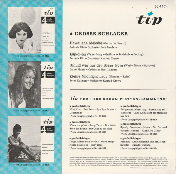 Various - * Große Schlager Vinyl Singles Vinyl Very Good (VG) <br> Hoes Good Plus (G+)