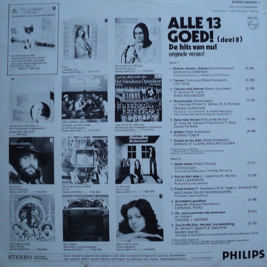Various - Alle 13 Goed! Deel 8 (LP) Vinyl LP Vinyl Zeer Goed / Hoesje Goed "VINYLSINGLES.NL"