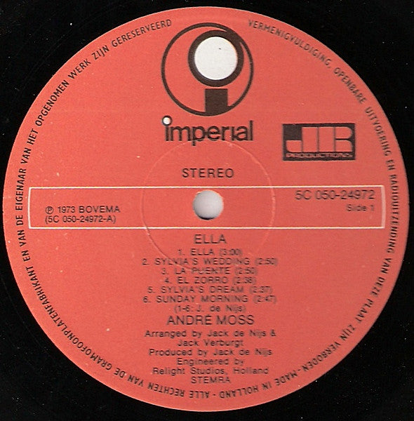 André Moss - Ella (LP) 50559 Vinyl LP Goede Staat