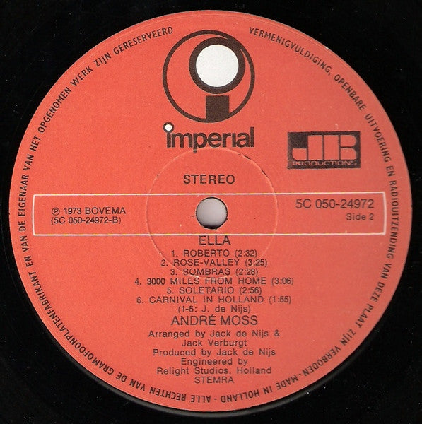André Moss - Ella (LP) 41112 Vinyl LP Goede Staat