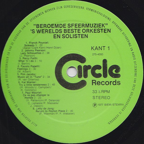 Various - Beroemde Sfeermuziek 1 (LP) 44770 Vinyl LP Goede Staat