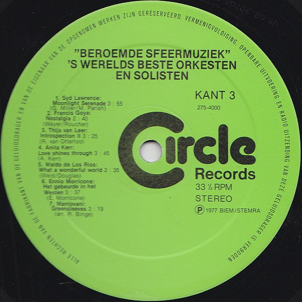 Various - Beroemde Sfeermuziek - 's Werelds Beste Orkesten En Solisten (LP) Vinyl LP Dubbel Vinyl Very Good (VG) <br> Hoes Good Plus (G+)