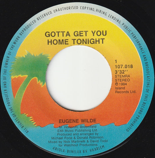 Eugene Wilde - Gotta Get You Home Tonight Vinyl Singles Vinyl Very Good (VG) <br> Hoes Generic