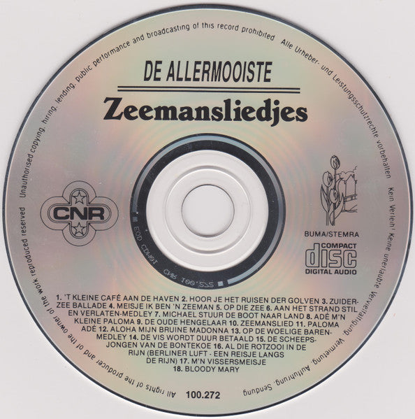 Various - De Allermooiste Zeemansliedjes (CD) Compact Disc Goede Staat