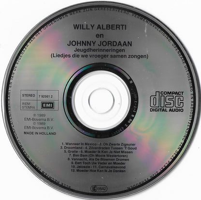 Willy Alberti En Johnny Jordaan - Jeugdherinneringen (Liedjes Die We Vroeger Samen Zongen) (CD) Compact Disc Goede Staat