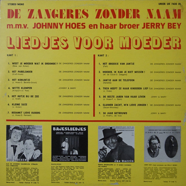 Zangeres Zonder Naam - Liedjes Voor Moeder (LP)
