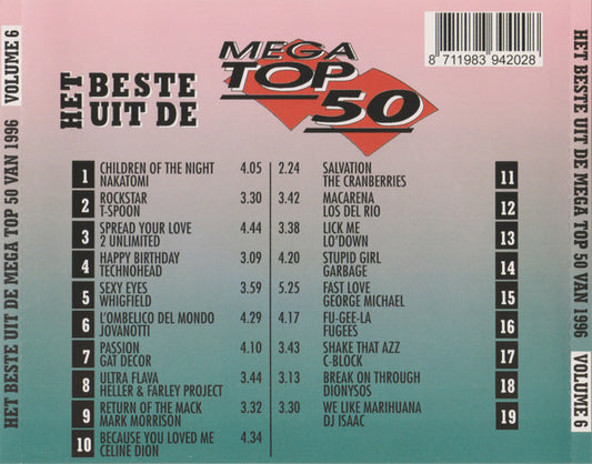 Various - Het Beste Uit De Mega Top 50 1996 Van Volume 6 (CD) Compact Disc Goede Staat "VINYLSINGLES.NL"