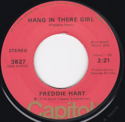 Freddie Hart - Hang In There Girl Vinyl Singles Media VG+ / Sleeve Generic