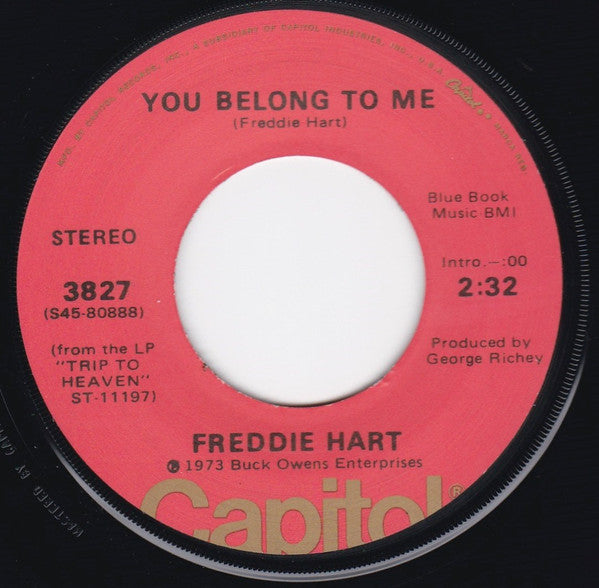 Freddie Hart - Hang In There Girl Vinyl Singles Media VG+ / Sleeve Generic