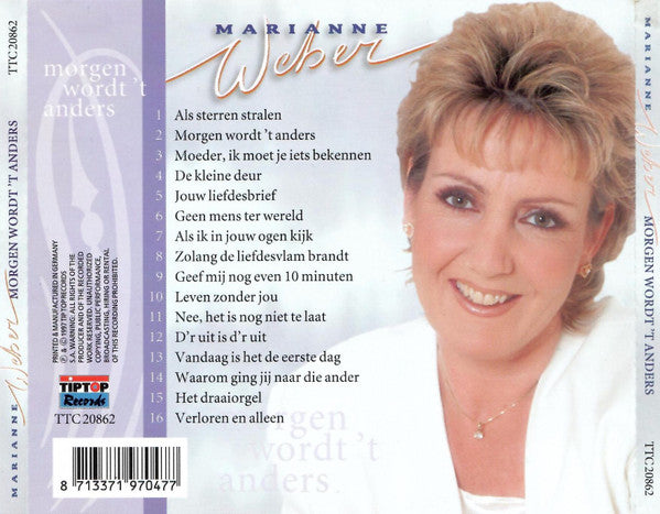 Marianne Weber - Morgen Wordt 'T Anders (CD) Compact Disc Goede Staat