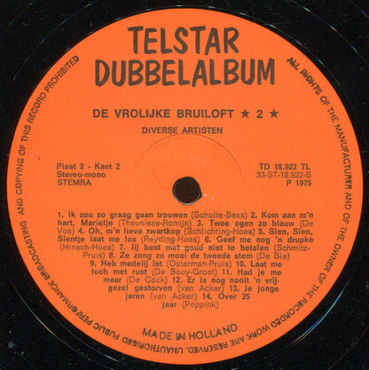 Various - De Vrolijke Bruiloft (LP) 49529 Vinyl LP Dubbel Goede Staat