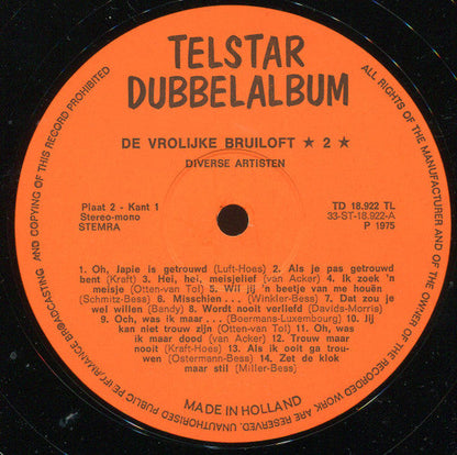 Various - De Vrolijke Bruiloft (LP) 49529 Vinyl LP Dubbel Goede Staat