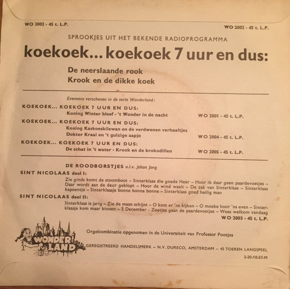 No Artist - De Neerslaande Rook Vinyl Singles Vinyl Very Good (VG) <br> Hoes Good Plus (G+)