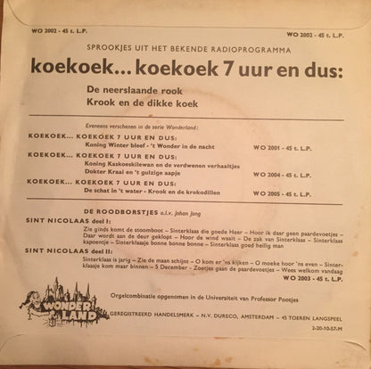 No Artist - De Neerslaande Rook Vinyl Singles Vinyl Very Good (VG) <br> Hoes Good Plus (G+)