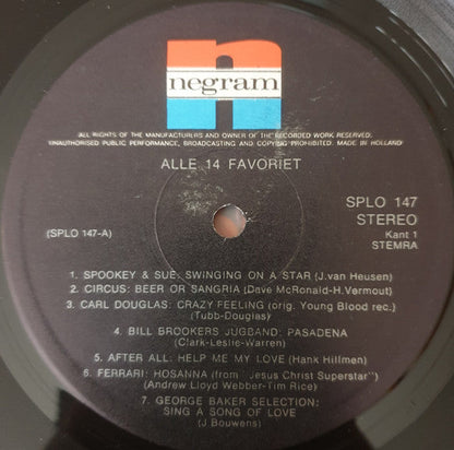 Various - Alle 14 Favoriet (LP) 48459 Vinyl LP Goede Staat