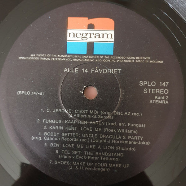 Various - Alle 14 Favoriet (LP) 48459 Vinyl LP Goede Staat