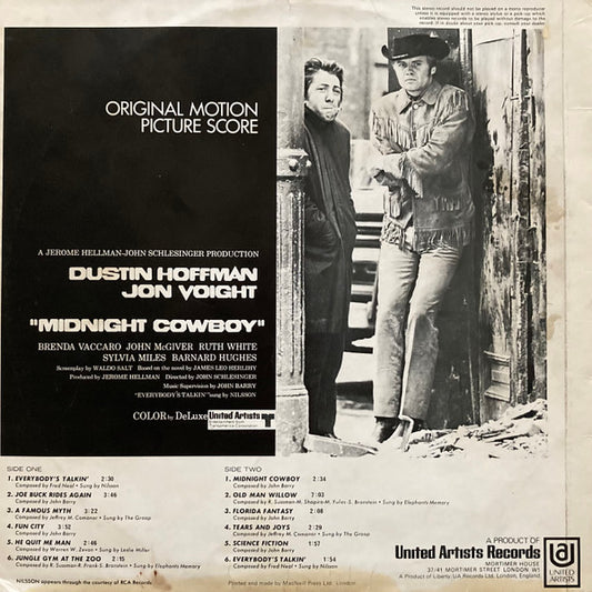 Various - Midnight Cowboy (Original Motion Picture Score) (LP) Vinyl LP Vinyl Zeer Goed / Hoesje Goed "VINYLSINGLES.NL"