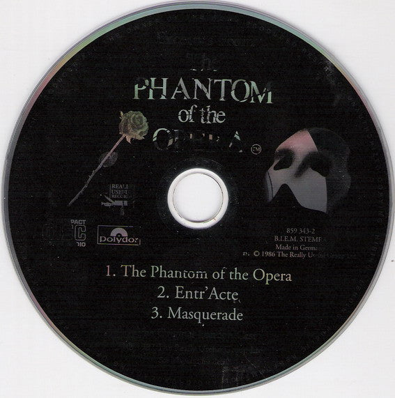Andrew Lloyd Webber - Excerpts From The Phantom Of The Opera (CD) (B-Keus) Compact Disc Single Goede Staat