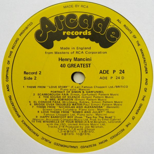 Henry Mancini - 40 Greatest (LP) 44217 50254 Vinyl LP VINYLSINGLES.NL
