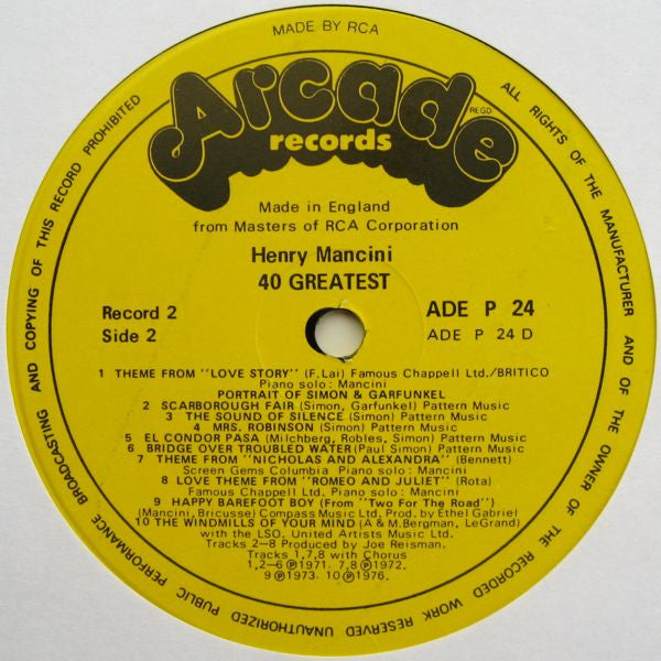 Henry Mancini - 40 Greatest (LP) 50254