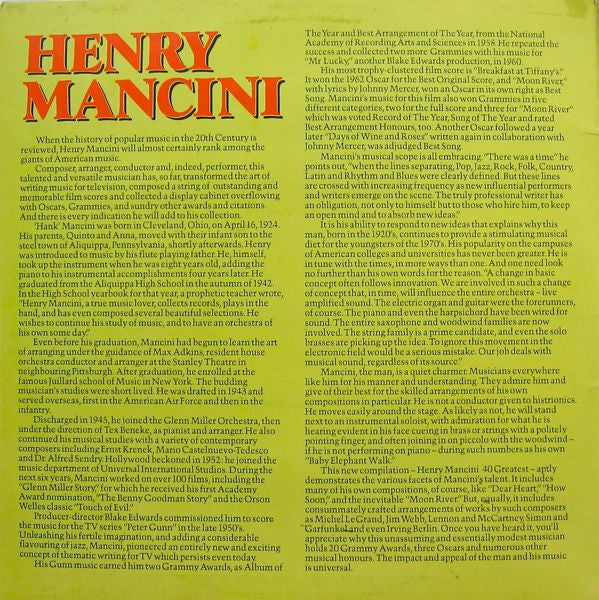 Henry Mancini - 40 Greatest (LP) 50254