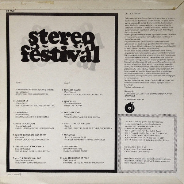 Various - Stereo Festival (LP) (B-Keus) Vinyl LP Vinyl Goed / Hoes Redelijk