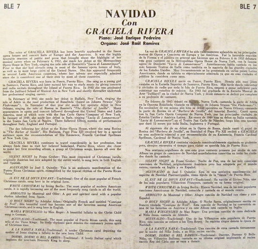 Graciela Rivera - Navidad (**") Vinyl LP 10" Vinyl Zeer Goed / Hoesje Goed "VINYLSINGLES.NL"