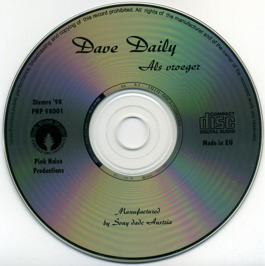Dave Daily - Als Vroeger (CD) Compact Disc Goede Staat