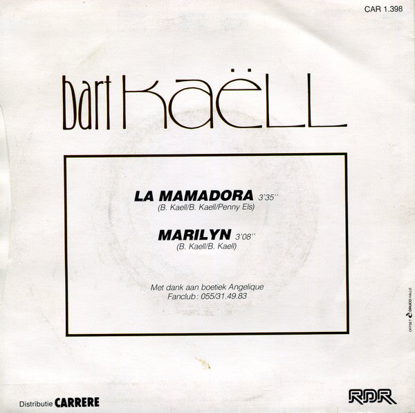 Bart Kaëll - La Mamadora Vinyl Singles Vinyl Very Good (VG) <br> Hoes Good Plus (G+)