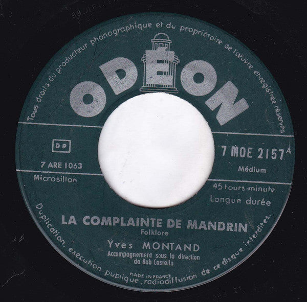 Yves Montand - La Complainte De Mandrin Vinyl Singles Vinyl (VG) <br> Hoes Generic