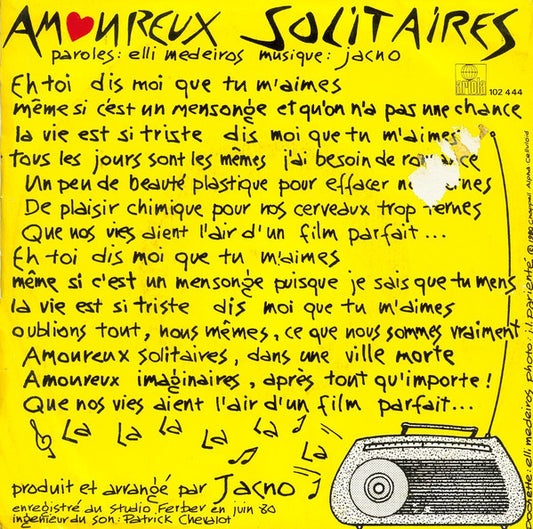 Lio - Amoureux Solitaires 43524 Vinyl Singles Vinyl Zeer Goed / Hoesje Goed "VINYLSINGLES.NL"