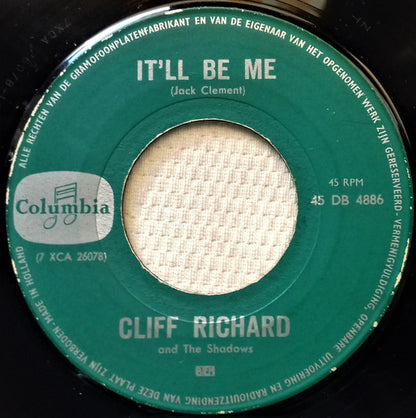 Cliff Richard & The Shadows - It'll Be Me Vinyl Singles Vinyl Very Good (VG) <br> Hoes Generic