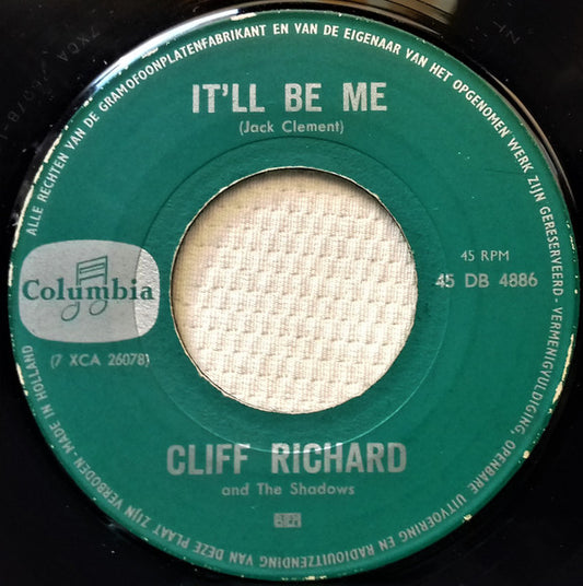Cliff Richard & The Shadows - It'll Be Me Vinyl Singles Vinyl Very Good (VG) <br> Hoes Generic